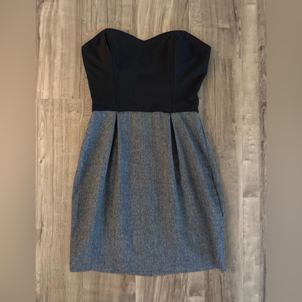 GUESS Sweetheart Strapless Dress M Black/Gray Sparkle Back Zipper Cocktail Dress - Picture 6 of 14
